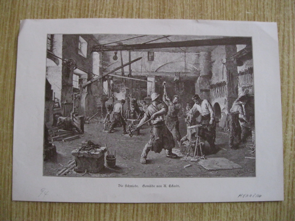 Un antiguo taller de herreros, 1894.